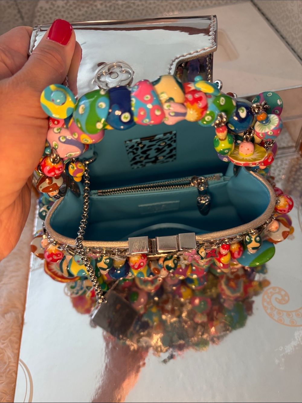 MAKE OFFER Louis Vuitton RARE Takashi Murakami mini mushroom capucines - Picture 5 of 9